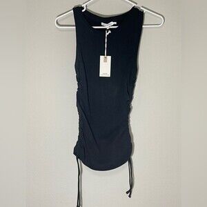 *Flaw* Good American NWT Size 2 Ruched Tank Soft Jersey Material